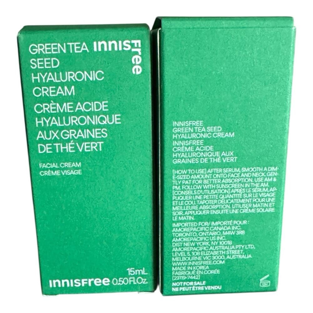Innisfree Green Tea Seed Hyaluronic Facial Serum 2x Travel Size 0.33fl.oz. 10 ml